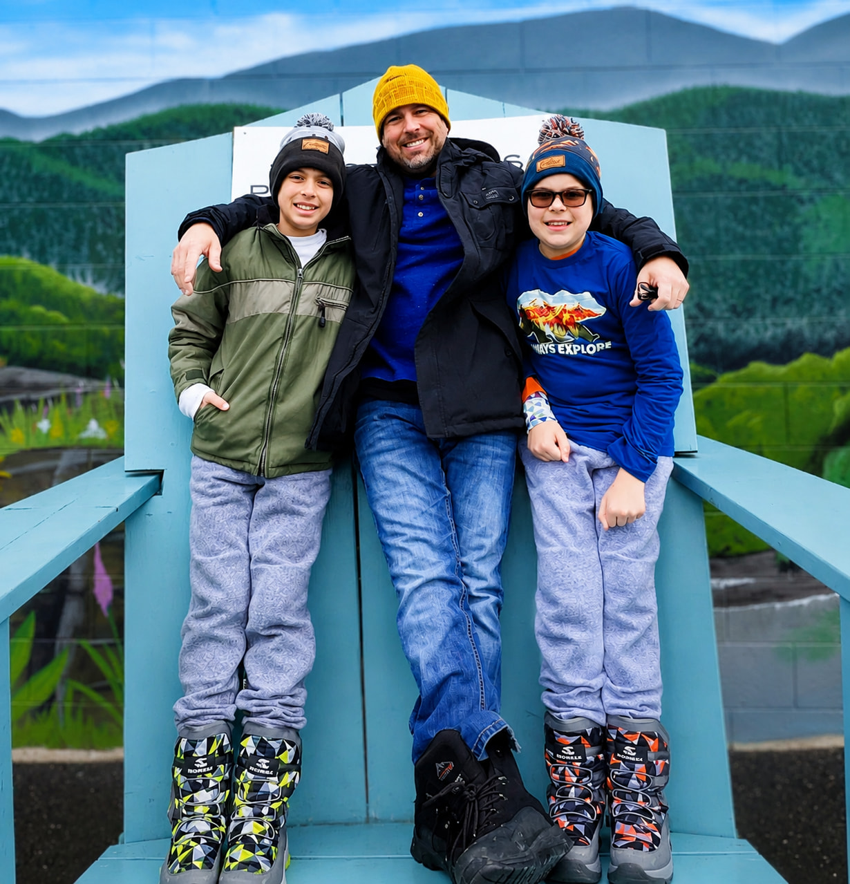 Drew, owner of Crazy Cool Carts, with his two sons