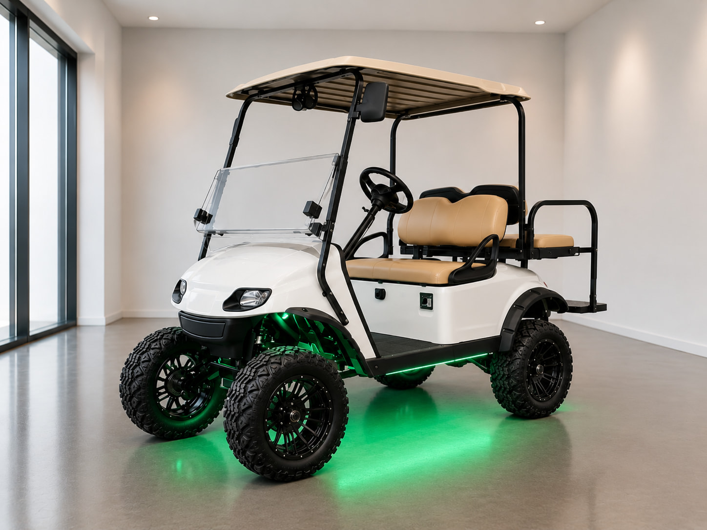 White 4-Passenger with LED Underglow