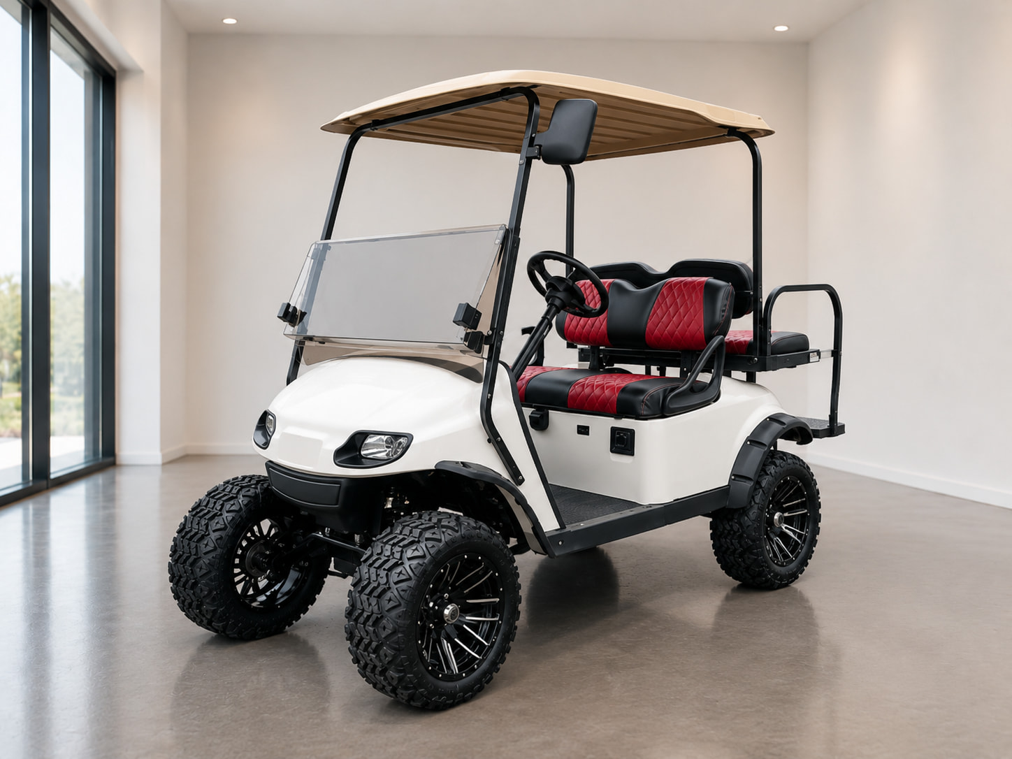 White 4-Passenger Lifted